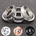 Moon & Stars Stainless Steel Spinner Ring
