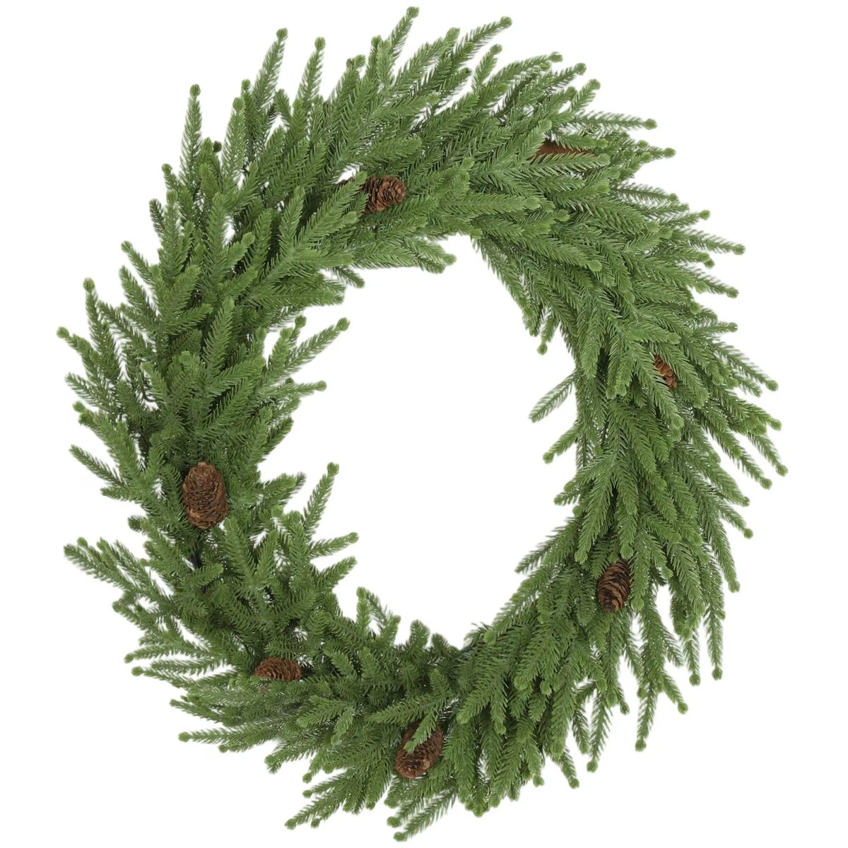 24 Inch Christmas Wreath, Artificial Norfolk Pine Wreath with Pine