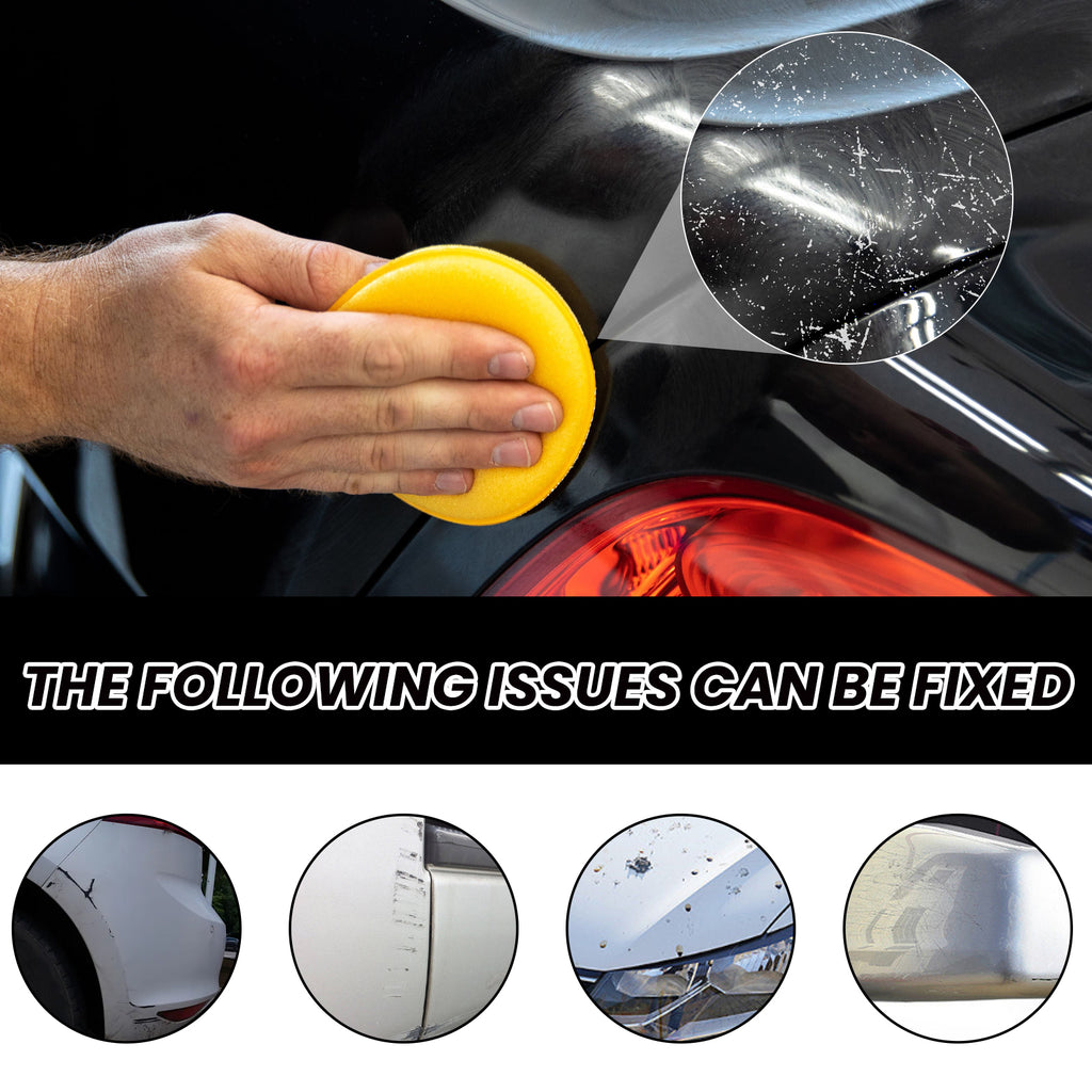 Car Scratch Repair Wax, Auto Paint Scratch Remover With Sponge & Towel, Restores Faded Car Paint, Removes Oxidation Stains Water Marks