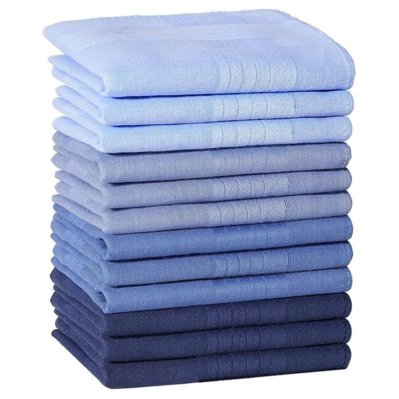 Men'S Cotton Gents Hankies Set, 12 Pack Large Handkerchiefs, Premium Pocket
