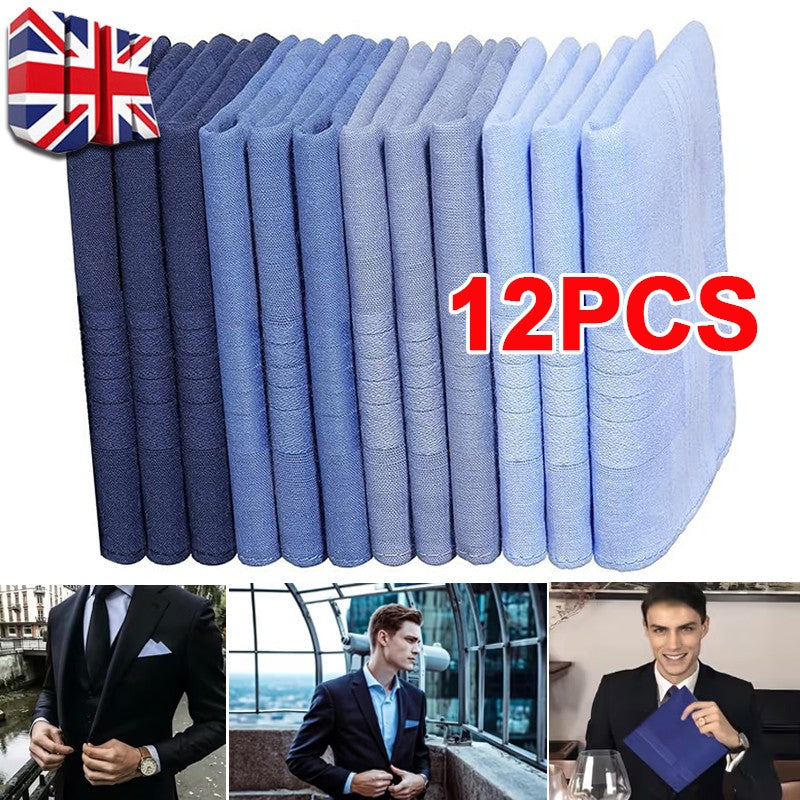 Men'S Cotton Gents Hankies Set, 12 Pack Large Handkerchiefs, Premium Pocket