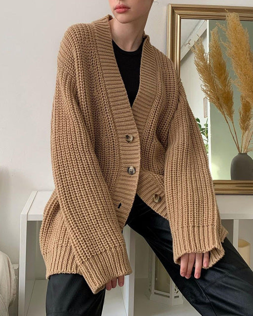 Women's Loose V-Neck Cardigan