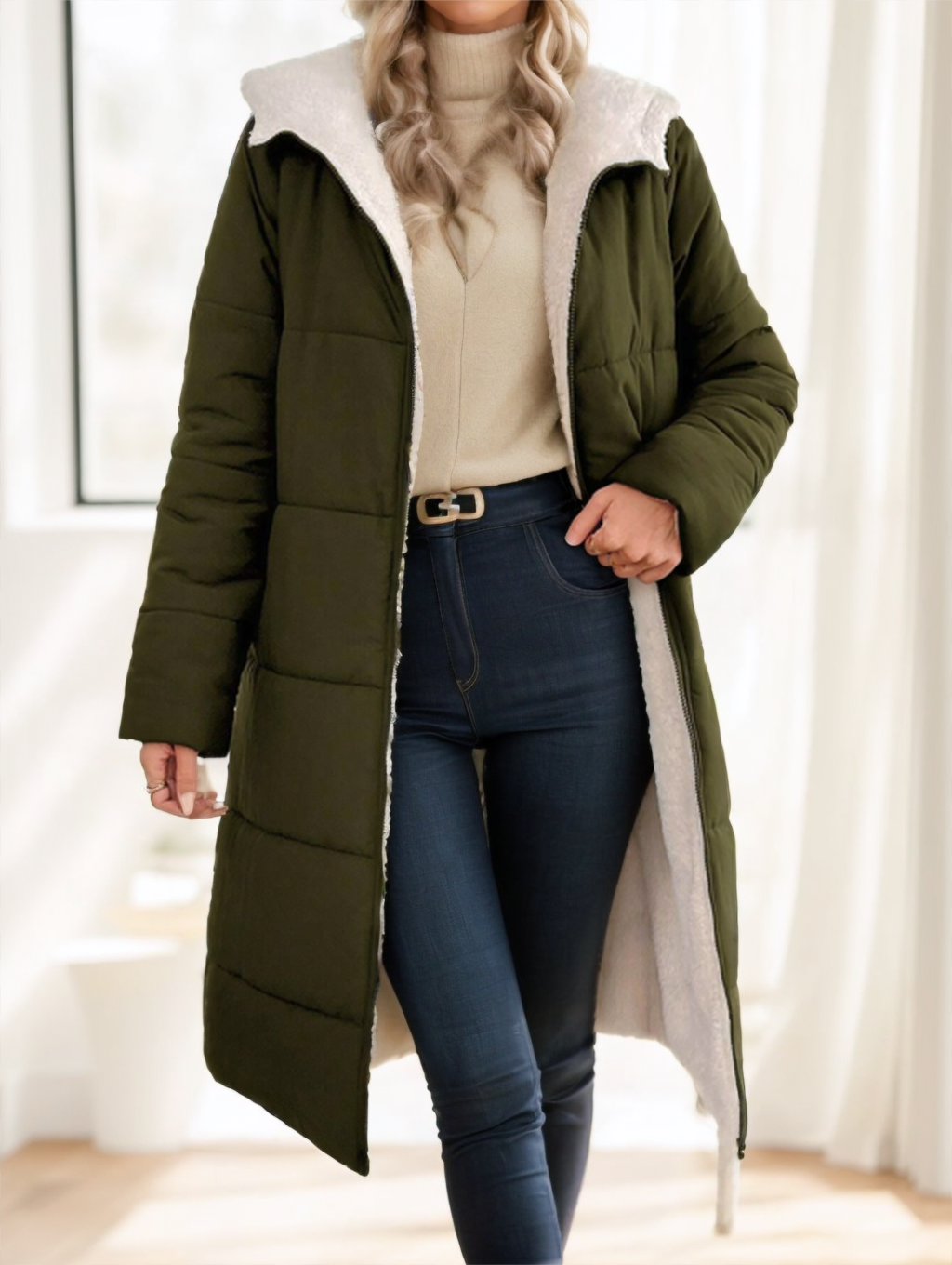 Women's Hooded Zip-Up Padded Winter Coat