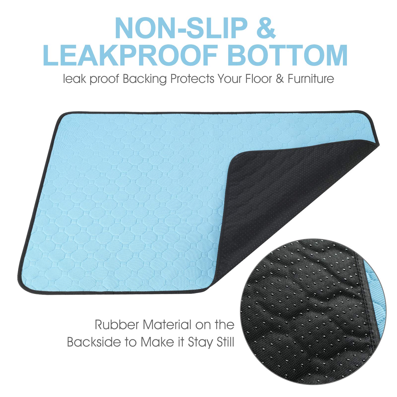 Washable Dog Urine Pad, Waterproof Toilet Training Mat For Dogs, 89.5 X 59.2 Cm - 34.5 In X 23 In, Washable Urine Pad Non-Slip Diaper Pad, For Puppies And Cats, 2 Packs