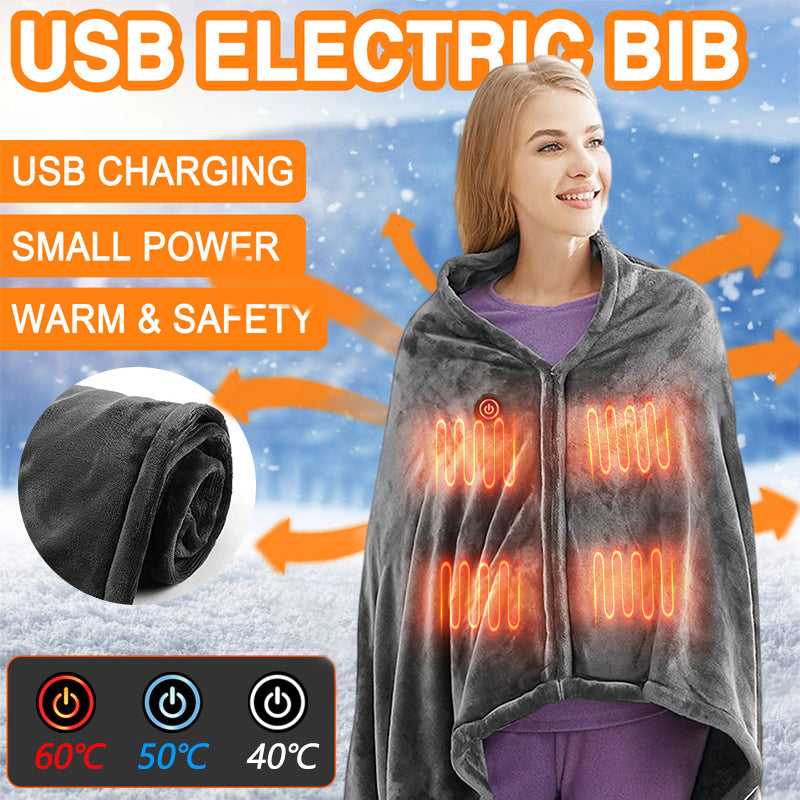 USB Heated Flannel Throw Blanket