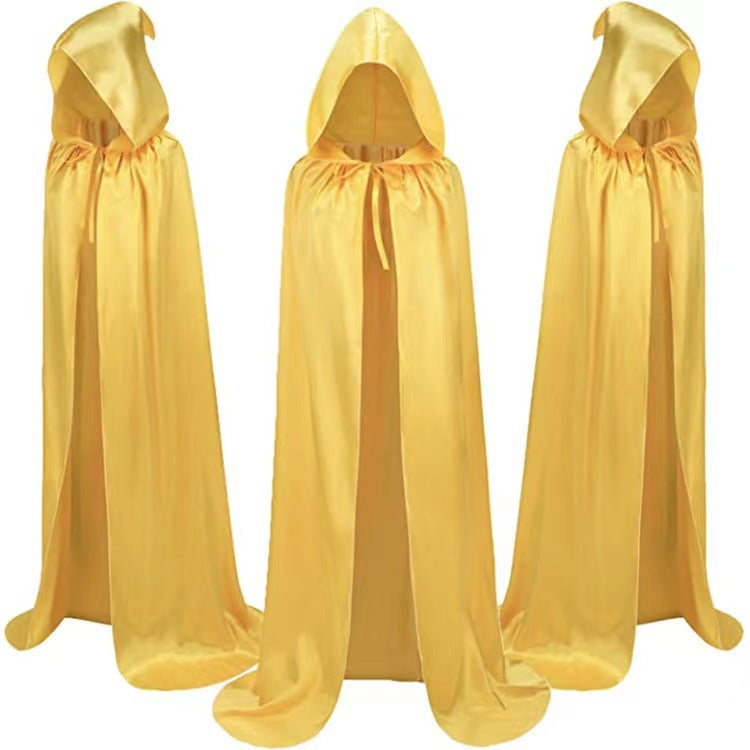 Kids' Hooded Satin Halloween Cape – Wizard & Vampire Costume