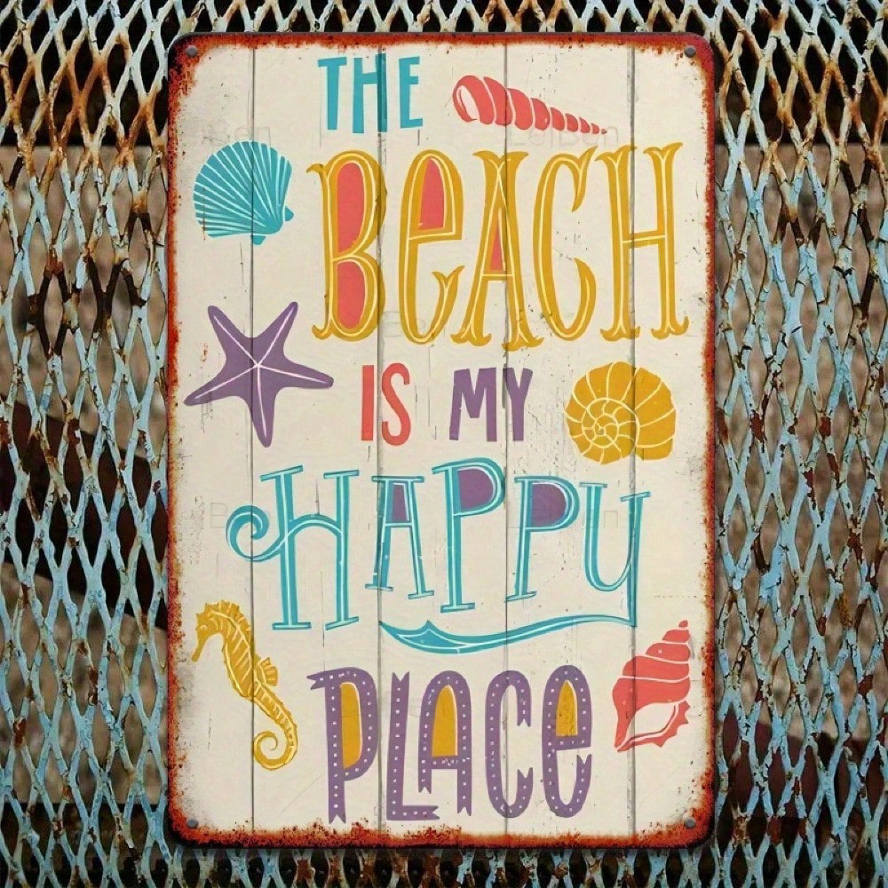 "The Beach Is My Happy Place" Tin Sign