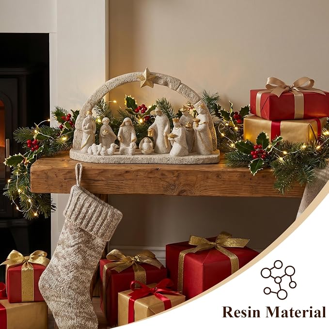 11-Piece Christmas Nativity Scene Set with Arch