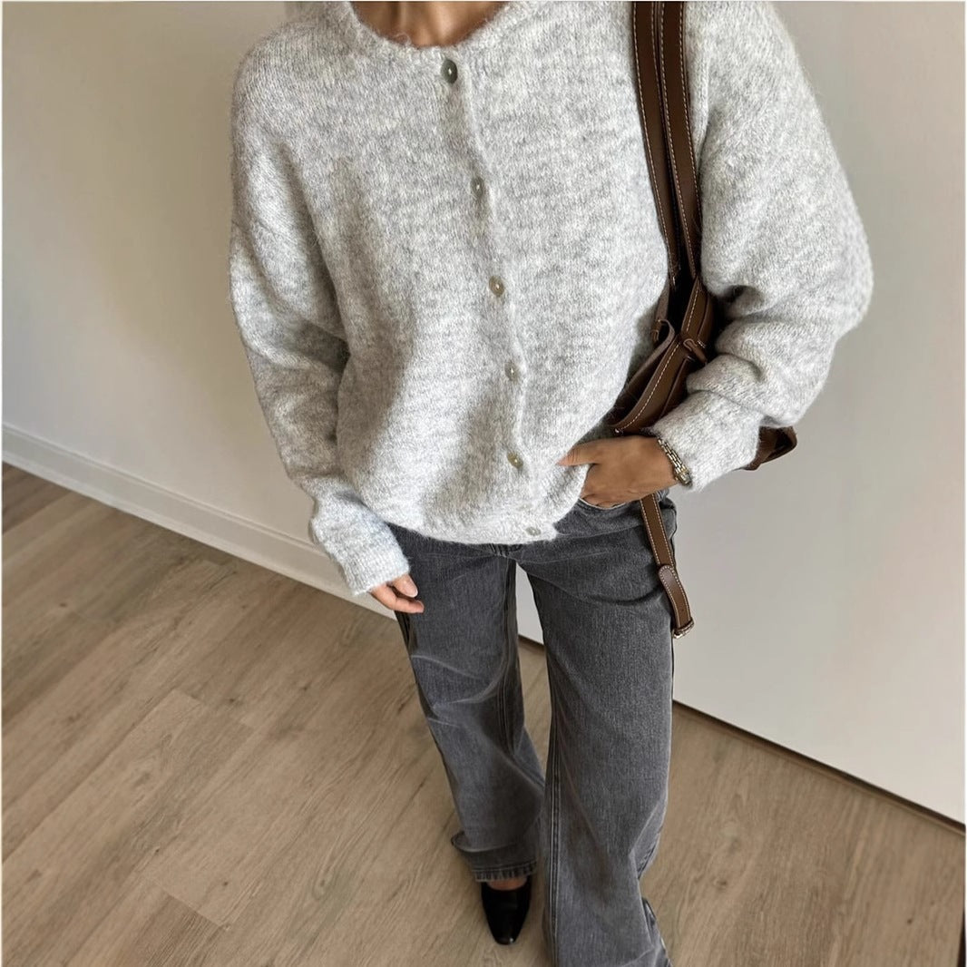 Knitted Cardigan Vintage-button Sweater Jacket