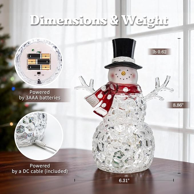 9-Inch LED Musical Snowman Christmas Decoration