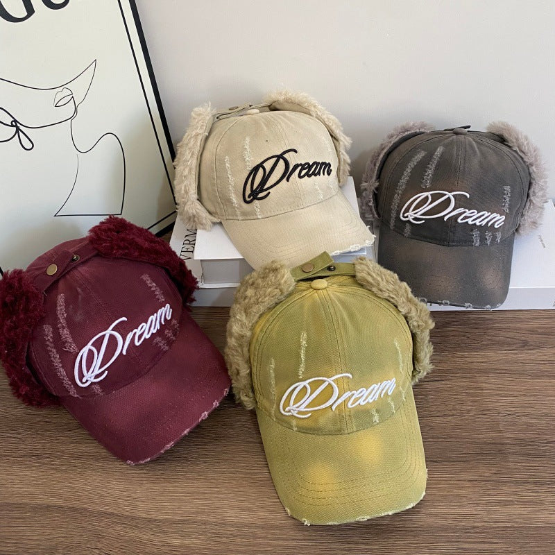 Retro Distressed Lettered Baseball Cap
