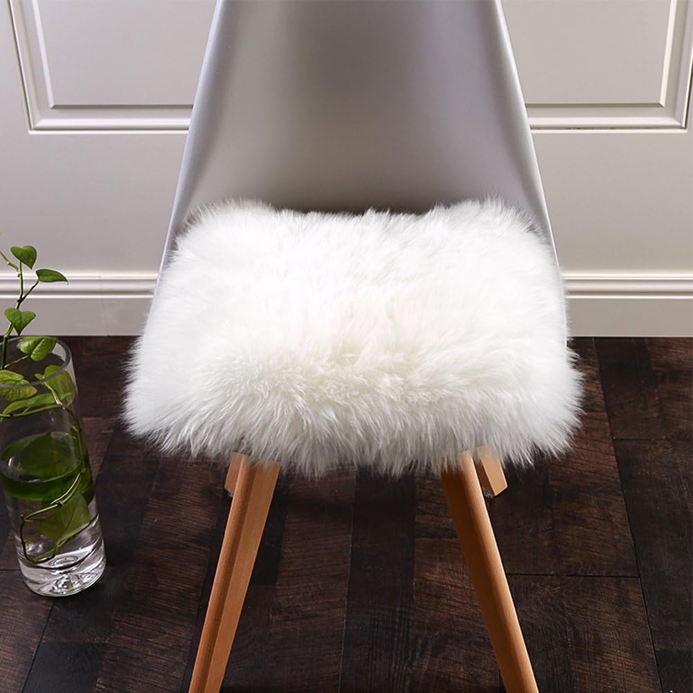 White Faux Sheepskin Throw Rug