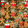 Gingerbread Man Christmas Tree Ornaments - 16 Pieces