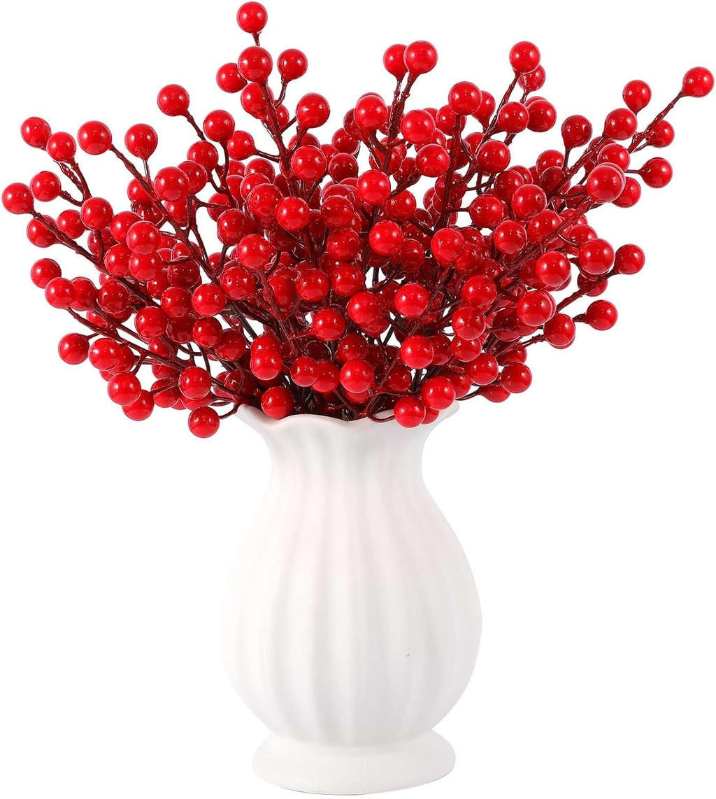 Artificial Red Berry Stems - 40 Pack
