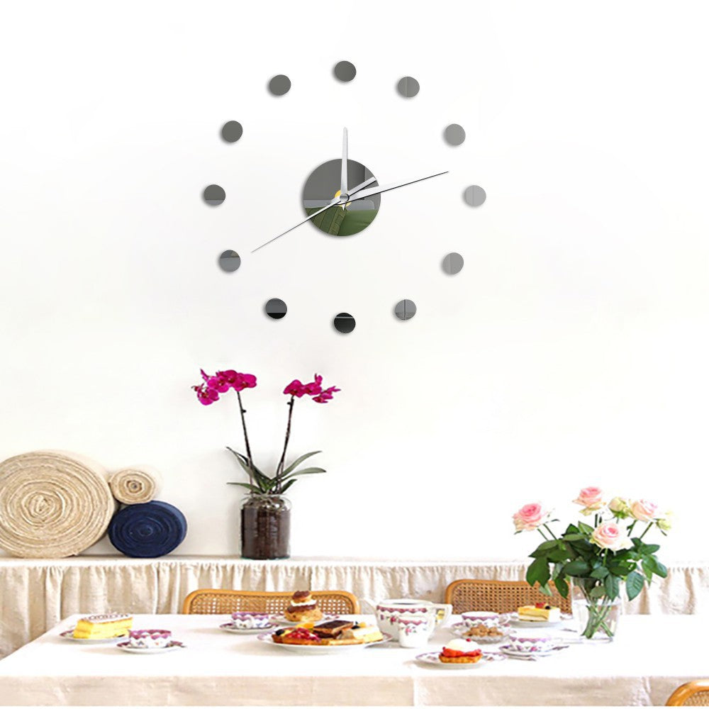 Acrylic Mirror Polka-Dot Wall Clock