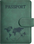 Leather Passport Holder, Rfid Blocking Travel Wallet With Card Slots