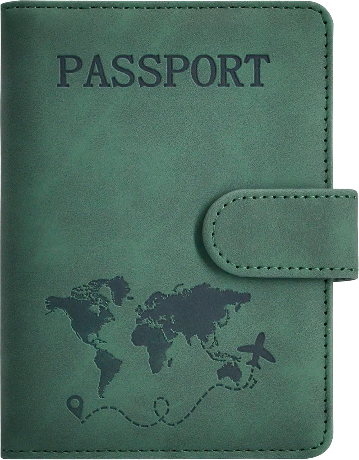 Leather Passport Holder, Rfid Blocking Travel Wallet With Card Slots