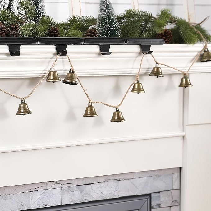 Rustic Christmas Bells Garland Banner