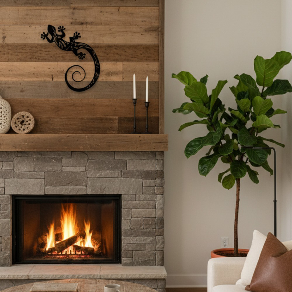 Hand-Forged Metal Gecko Wall Art