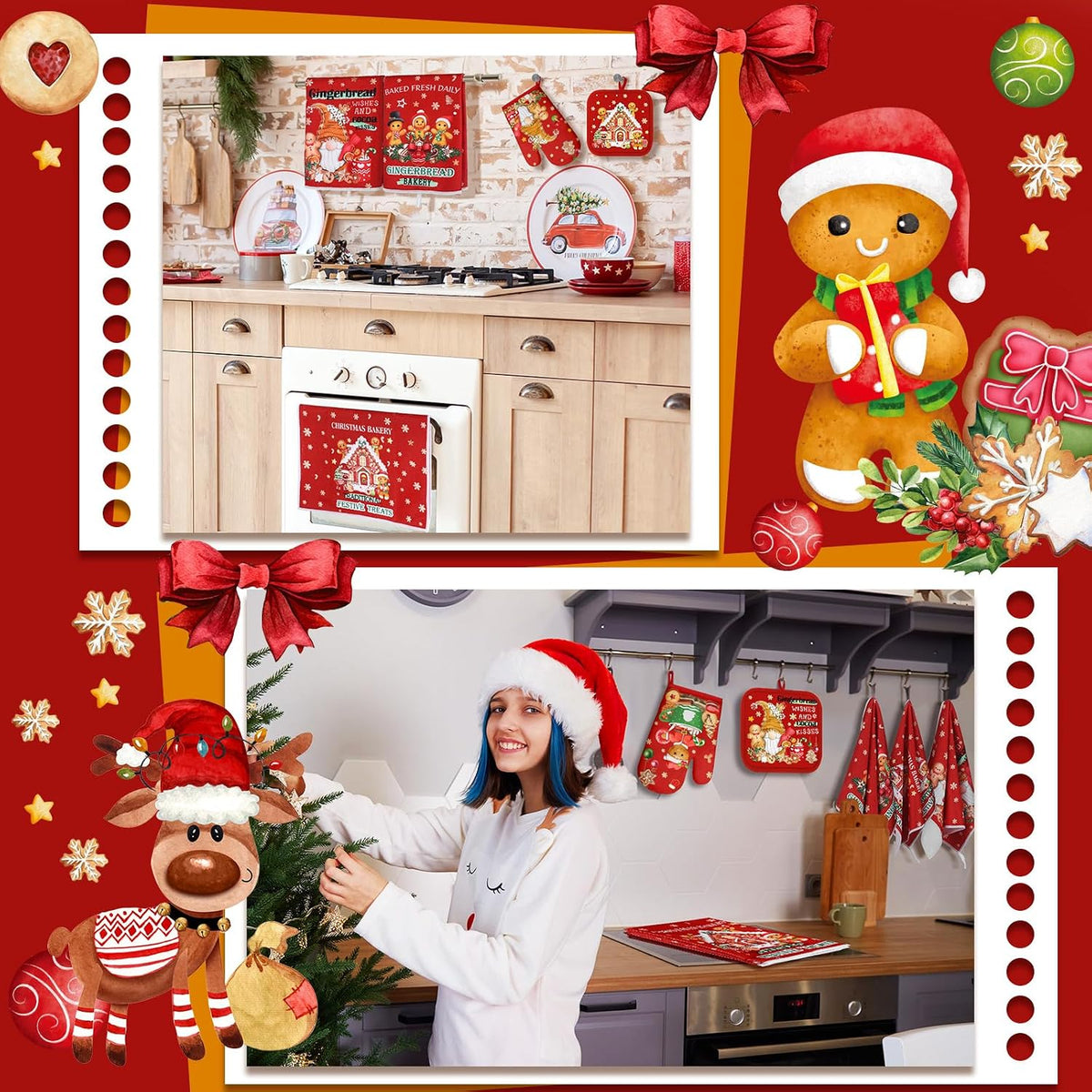 12 Pack Christmas Kitchen Accessories Set