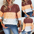 Women's V-Neck Long-Sleeve Pullover Sweater