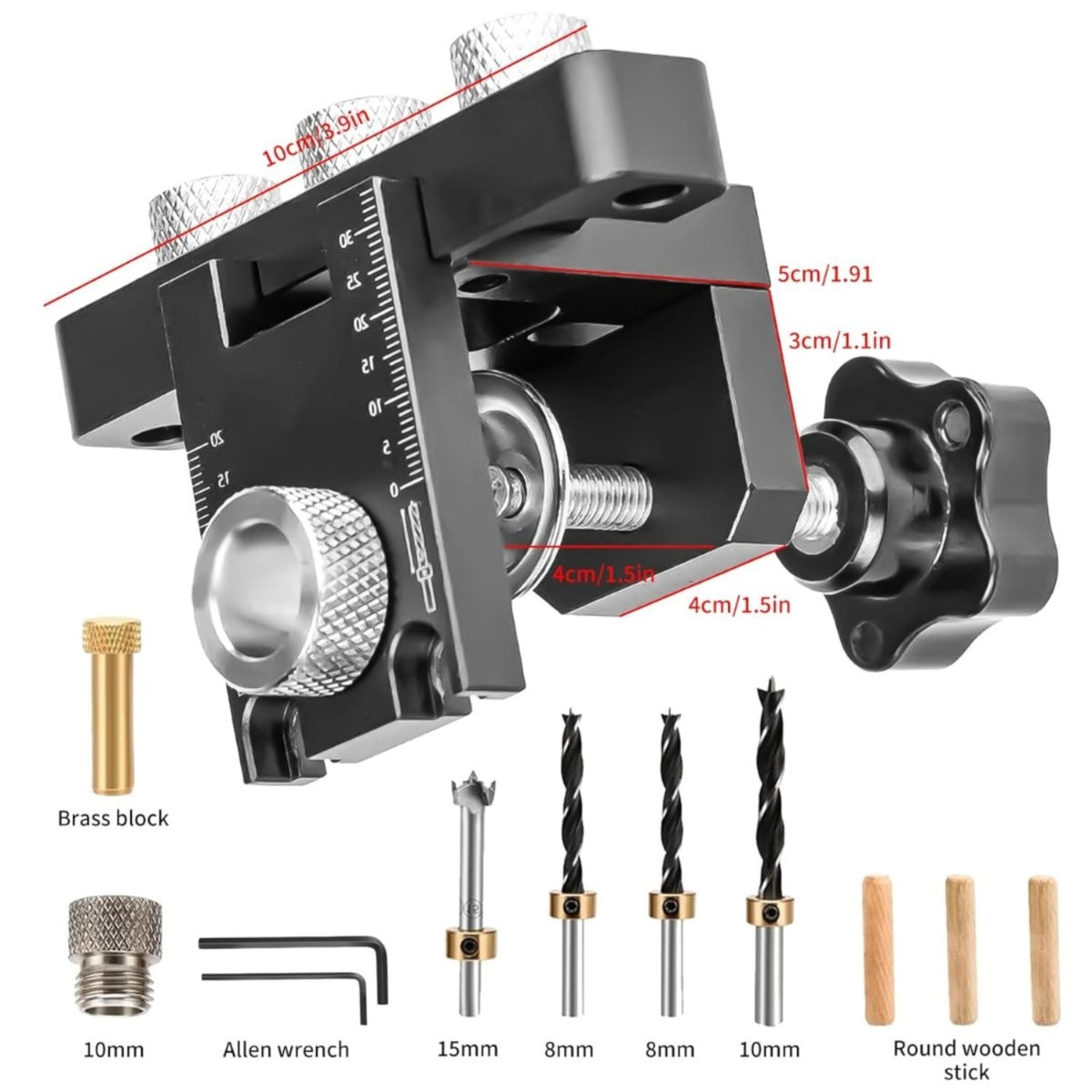 3-in-1 Drilling Template For Precise Holes In Woodworking Projects